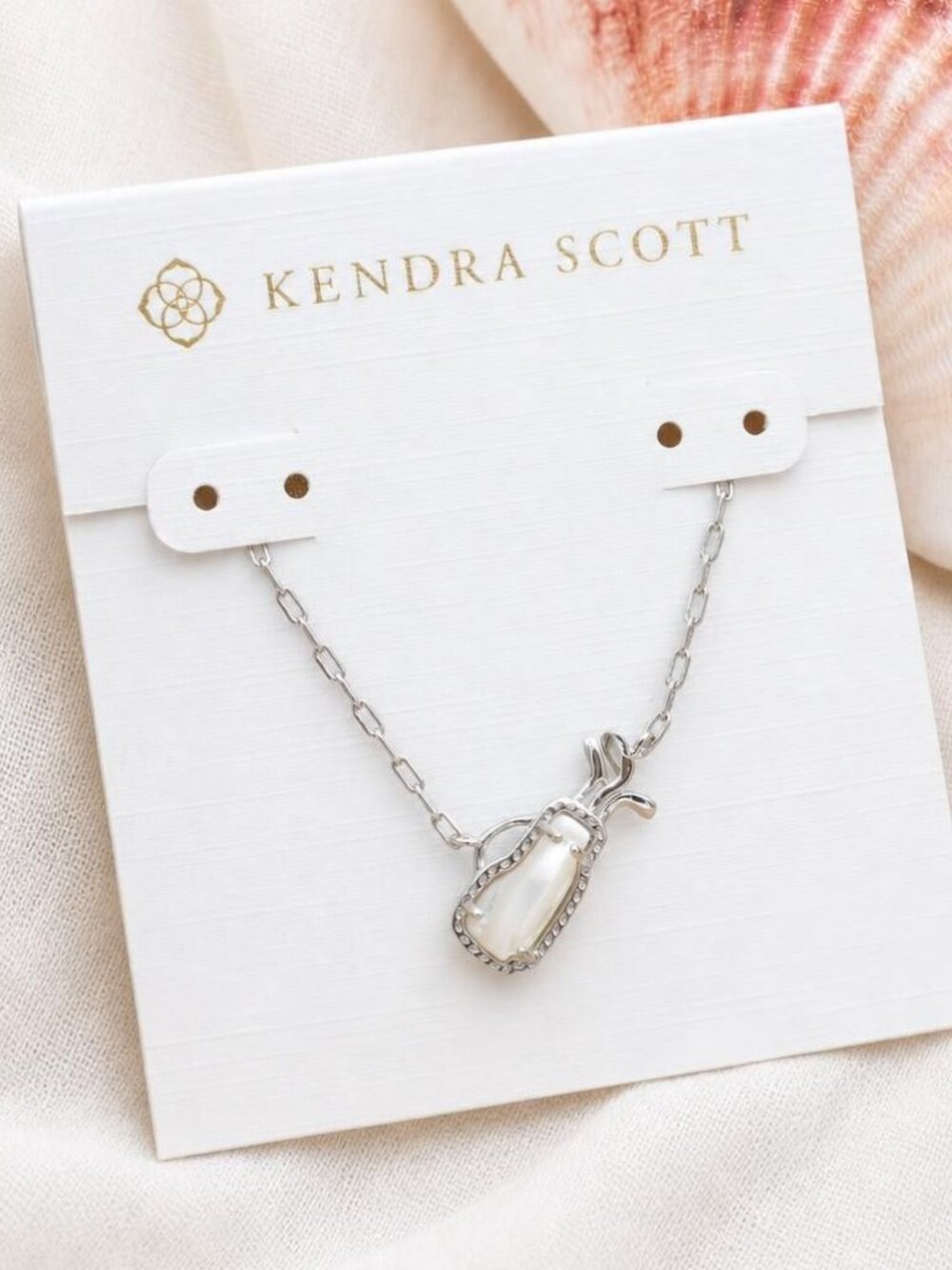 Kendra Scott Golf Silver Ivory MOP Pendant Necklace